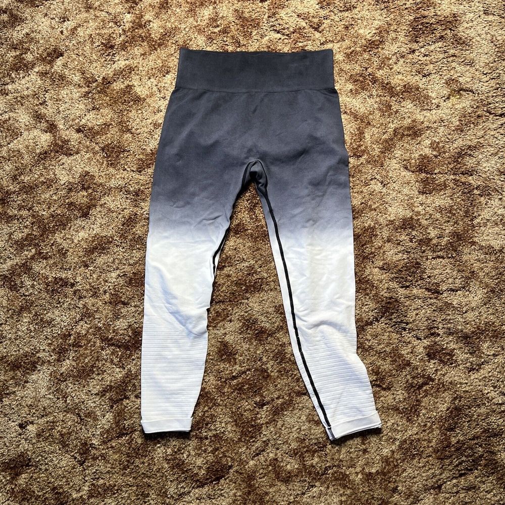 Zyia Active Pants Womens Large Black White Leggings Yoga Gym Outdoors Casual